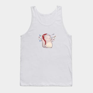 Cute Mouse in Santa Hat Tank Top